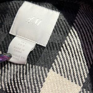 H&M large plaid button coat